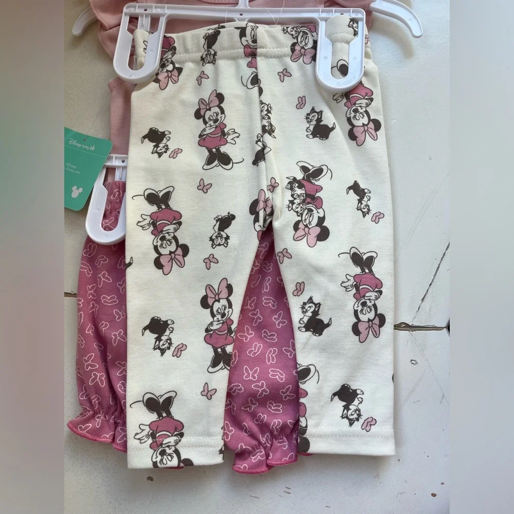 Disney Minnie Mouse 5 Piece Shorts,Pants, Onesie, hat set